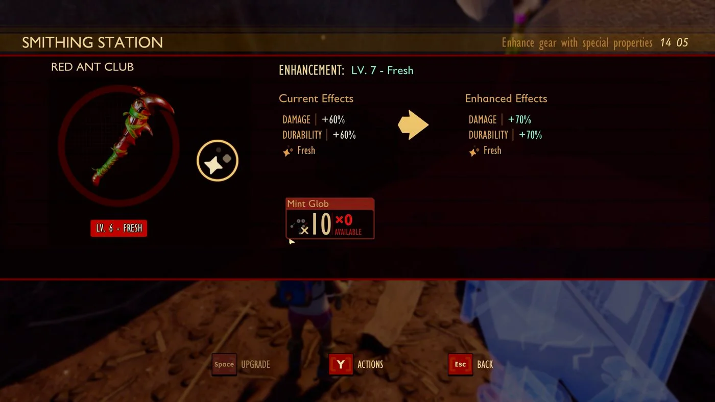 Grounded inventory screen filled with infinite crafting materials from trainer cheat